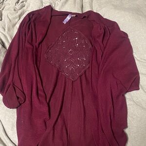 Alya Burgundy Sweater with Crochet Detail